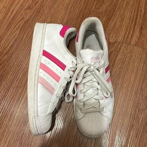 Adidas Superstar Sneakers Shoes Athletic Casual Leather Pink